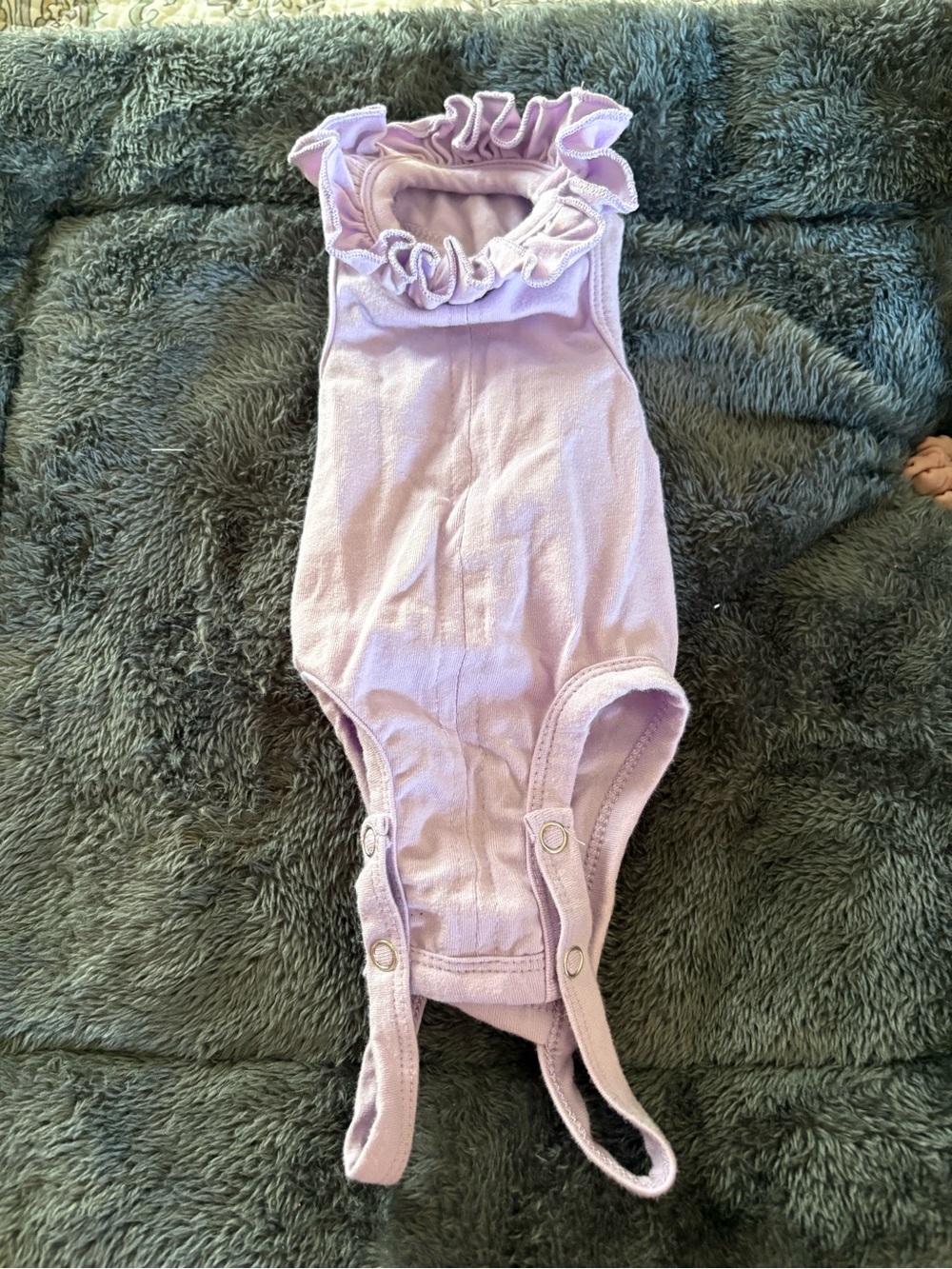 Lavender Ruffle-Trim kitty surgery recovery suit One-Piece